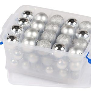 Kerstbal Zilver Pvc (70 stuks)