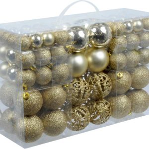 Kerstbal 100 Stuks Goud Pvc Box