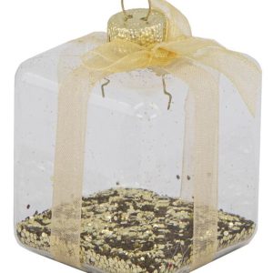 HEMA Kerstbal Glas Cadeau Goud (goud)