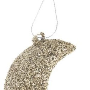HEMA Kerstbal Glas 9cm Maan (zilver)