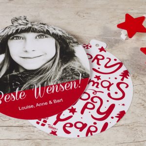 Kerstkaart unieke vorm kerstbal – kerstkaarten (modelkaart)