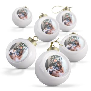 Keramieken kerstbal bedrukken (6 stuks)Keramieken kerstbal bedrukken (6 stuks)