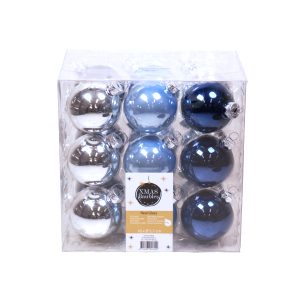 Variatie blauw & zilver 18 stuks (glas)