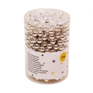 Kralenketting Zilver (plastic) – 5 meter